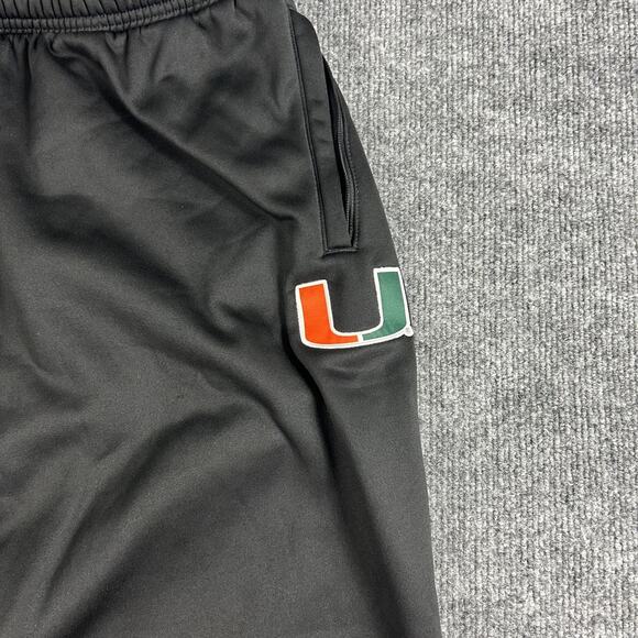 Miami Hurricanes Pants Mens XL Black College Football Team Issued Track Adidas - Picture 2 of 12